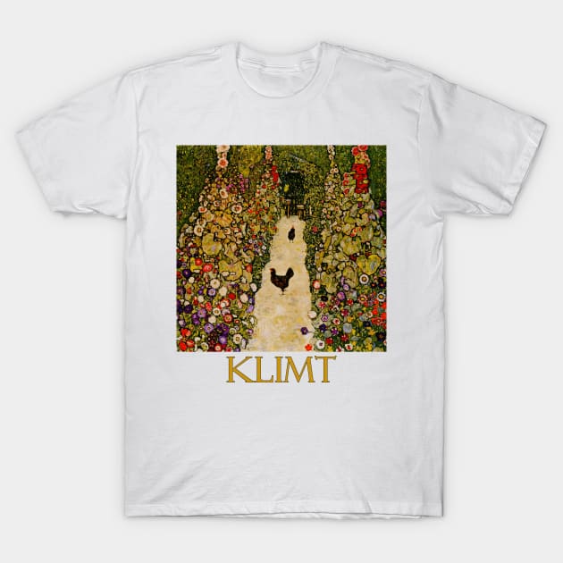 Garden Path with Chickens by Gustav Klimt T-Shirt by Naves